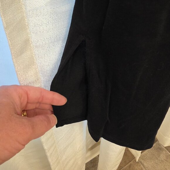 Pure Jill Black Asymmetrical 3/4 Sleeve Boat Neck Top with Side Slit. Sz Large - Picture 5 of 7